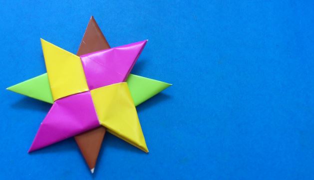 cara membuat bintang shuriken dari origami
