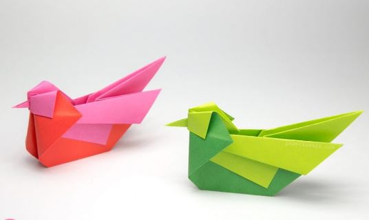 cara membuat burung camar dari origami
